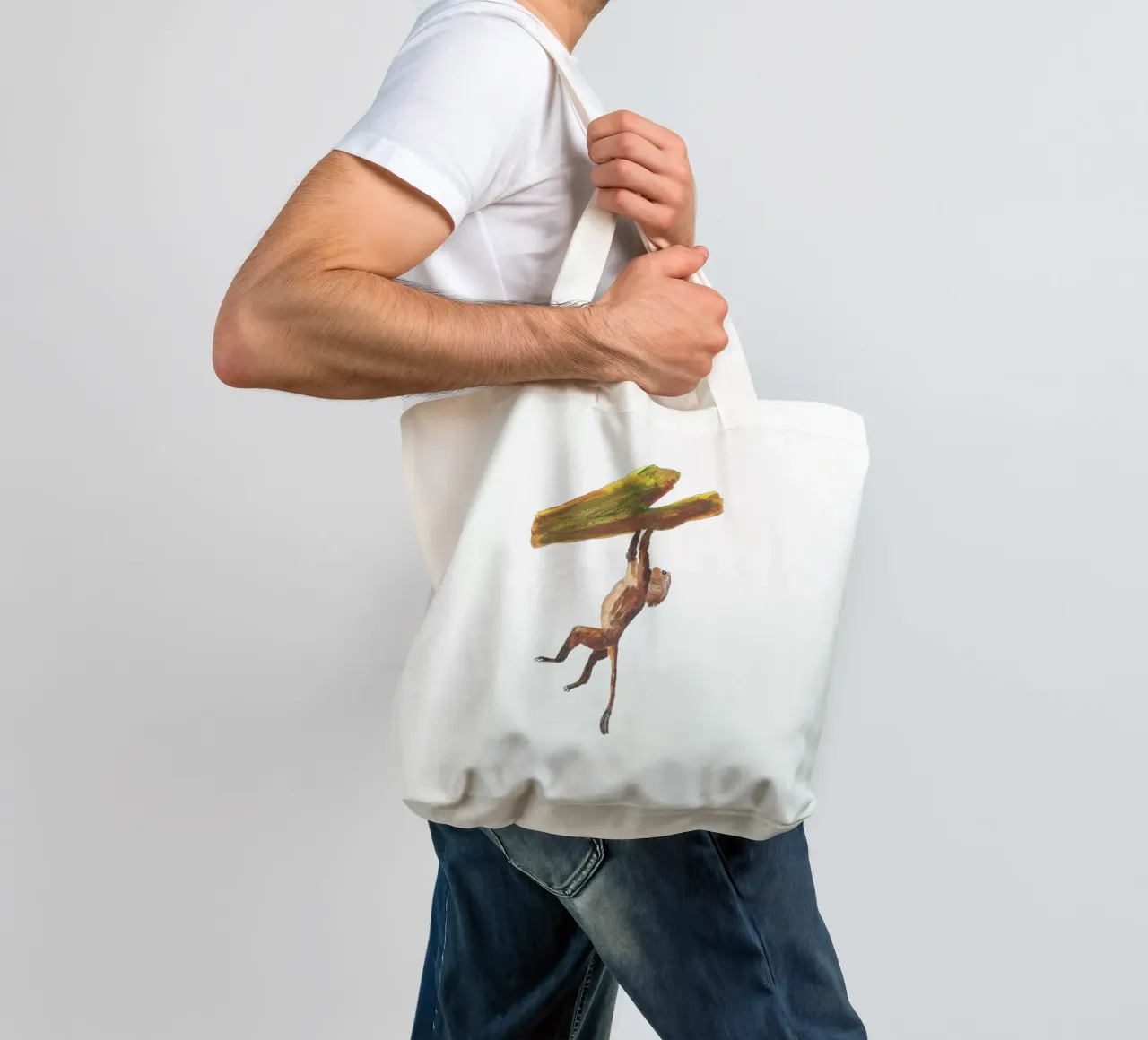 Monkey in the tree borsa in juta da Femke Zwaan