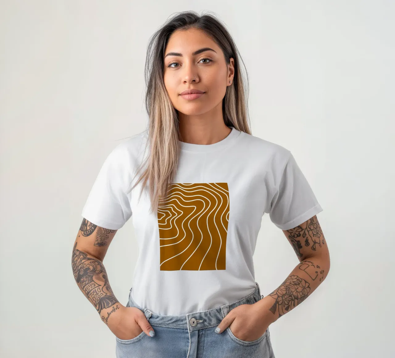 Linee bianche minimaliste t-shirt da MODERN NUANCE