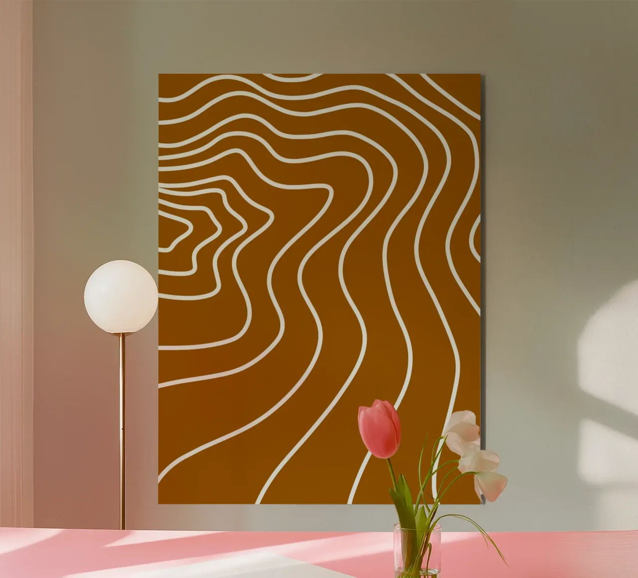 Linee bianche minimaliste alluminio dibond da MODERN NUANCE