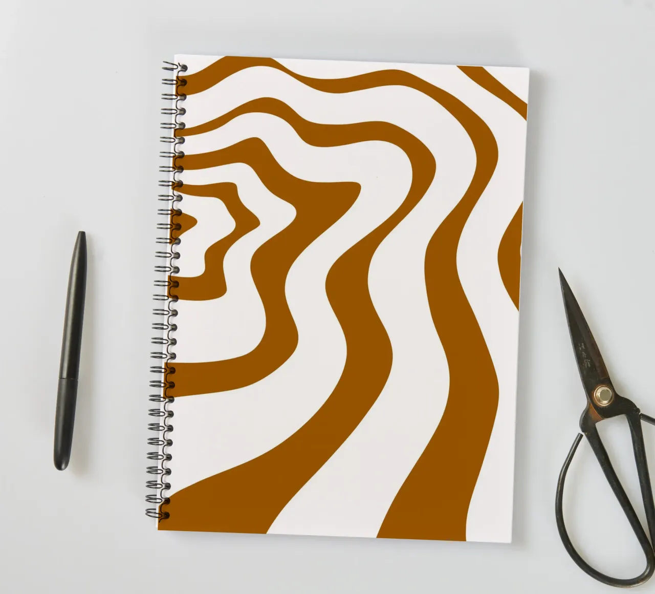 Minimalist Wave Lines spiral notebook by MODERN NUANCE