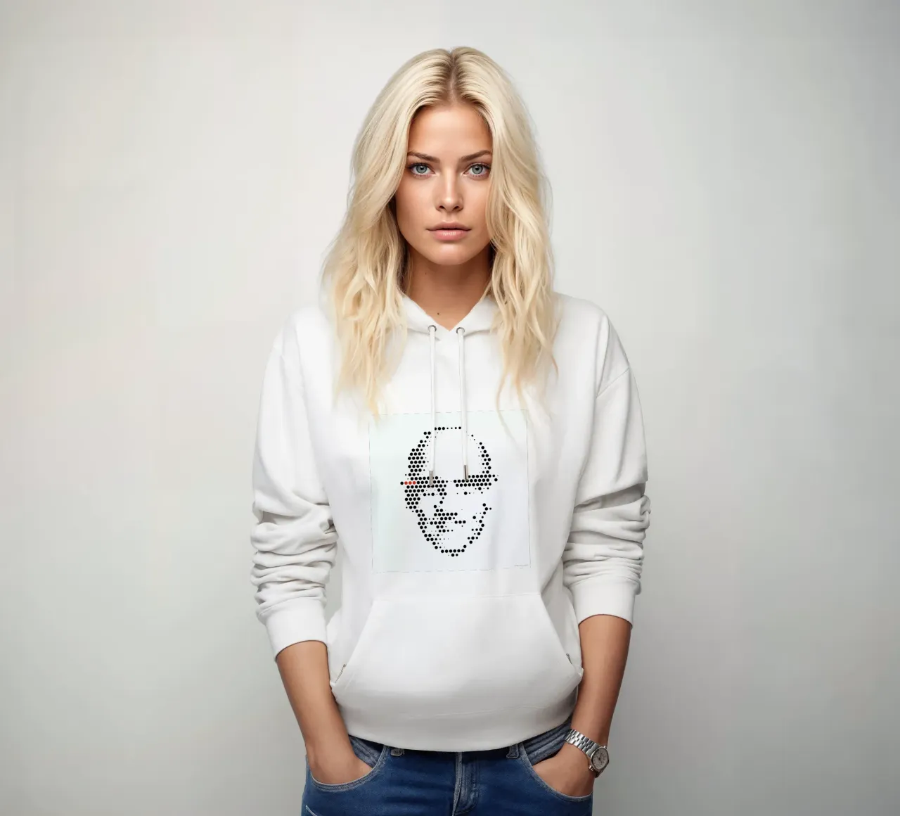 Michel Foucault in Dots felpa con cappuccio da The Sound of Applause