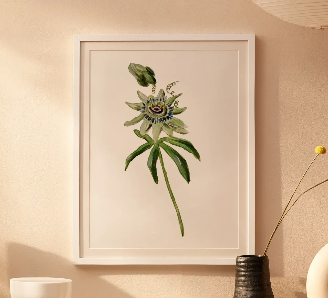 Passion flower poster con telaio in alluminio da Femke Zwaan