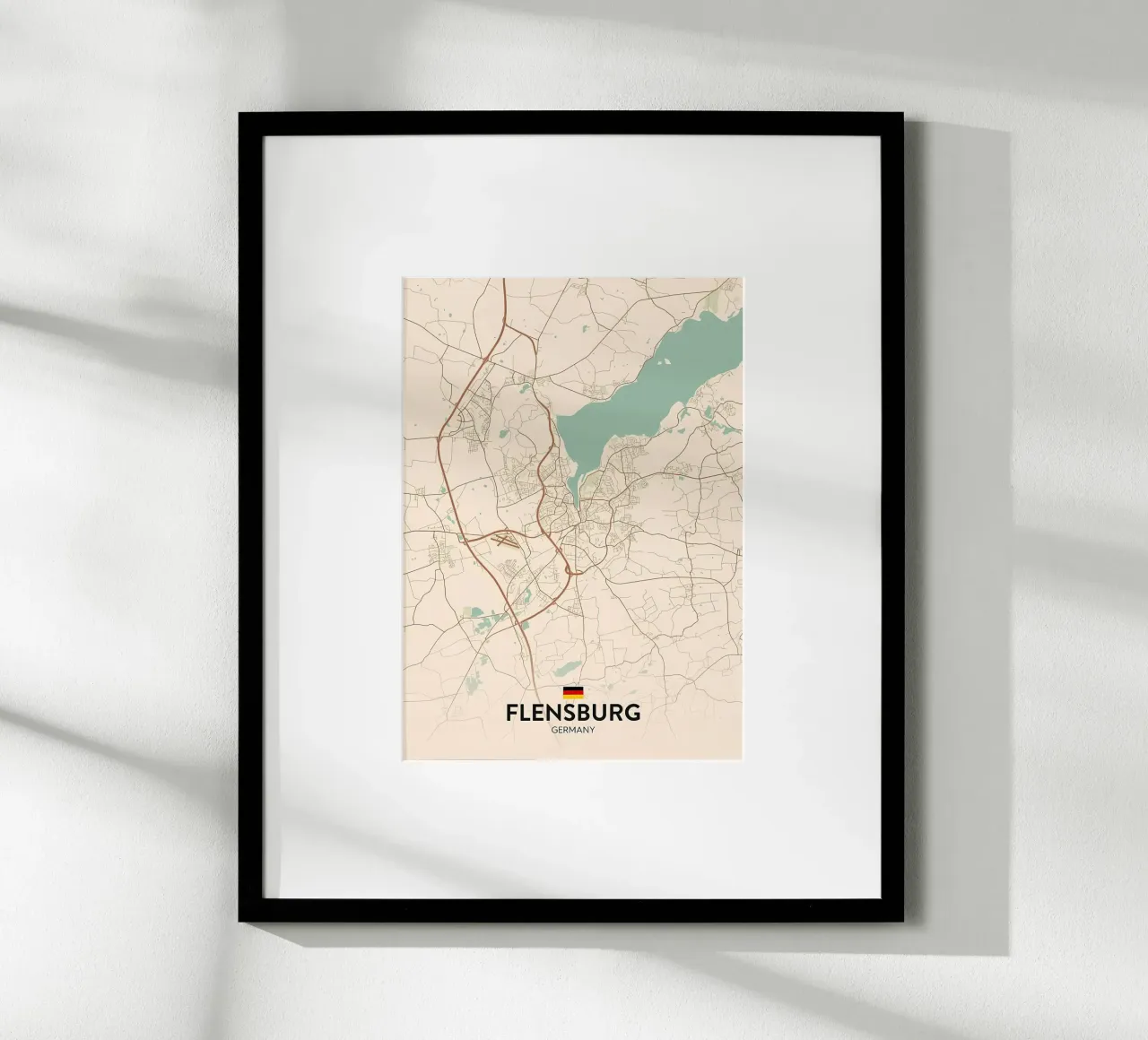 Flensburg DE poster con telaio in alluminio da Jacob W MICKELSON