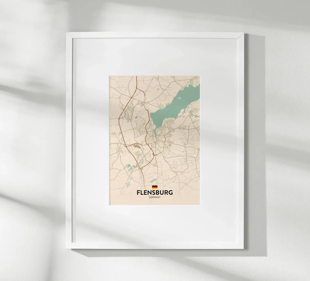 Flensburg DE poster con telaio in alluminio da Jacob W MICKELSON