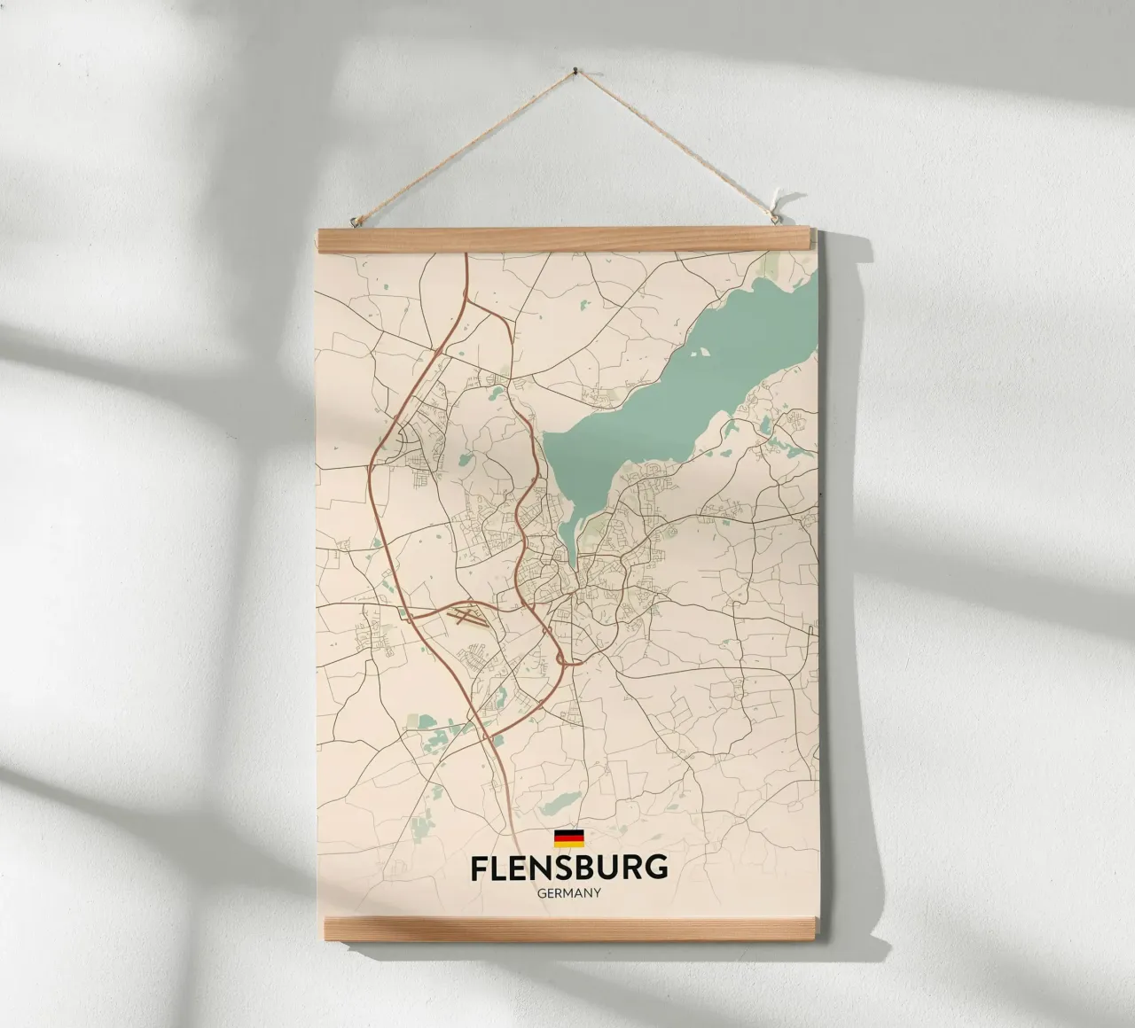 Flensburg DE poster con telaio in alluminio da Jacob W MICKELSON