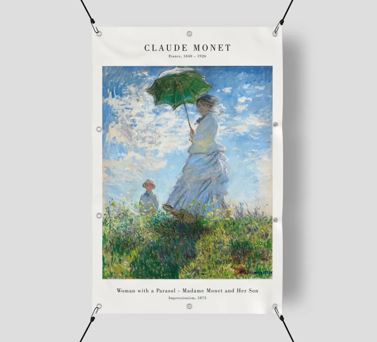 Claude Monet - Signora con ombrellino telo in pvc da Old Masters