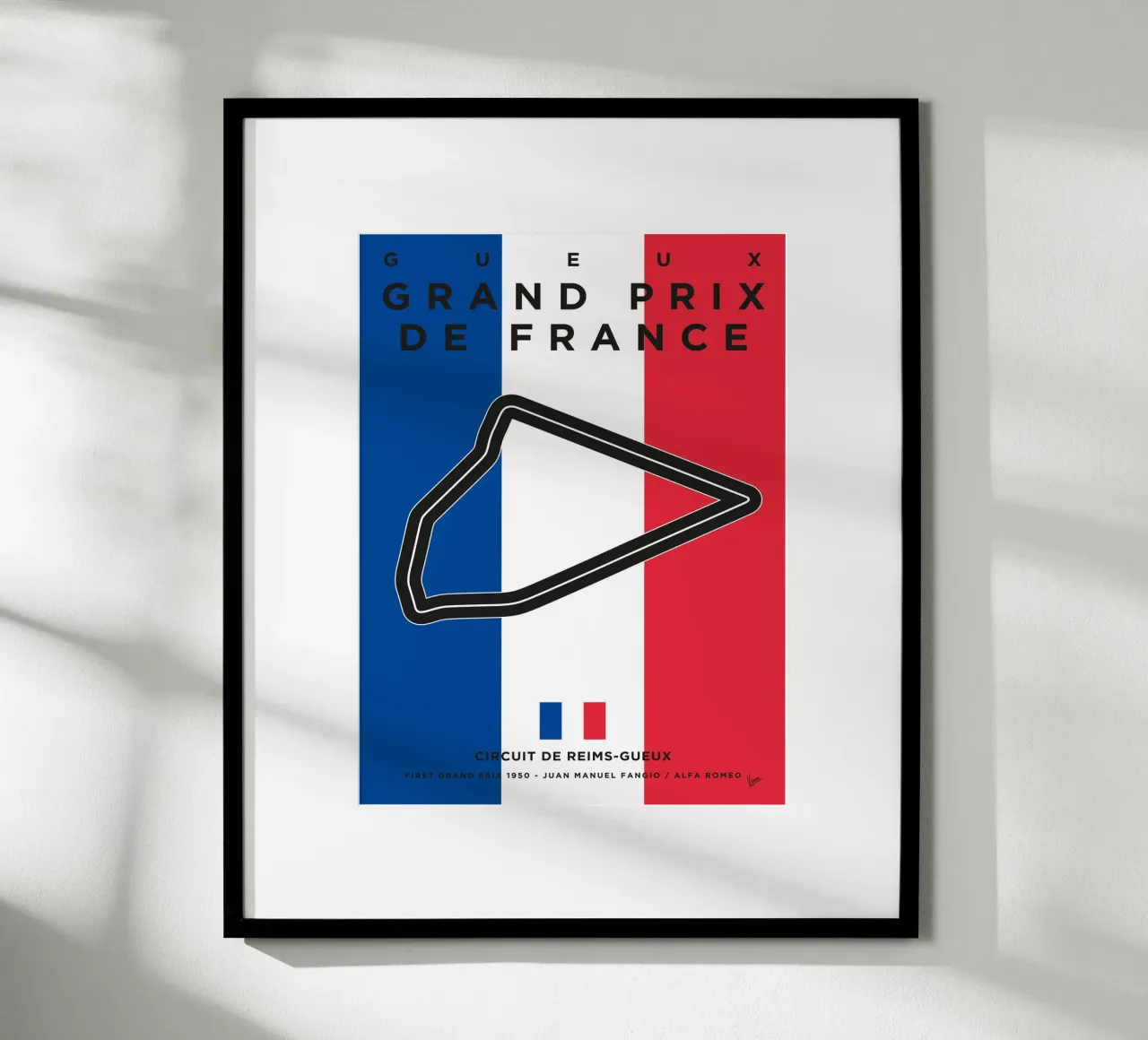 1950 F1 REIMS Race Track carta hahnemühle da Formula Art