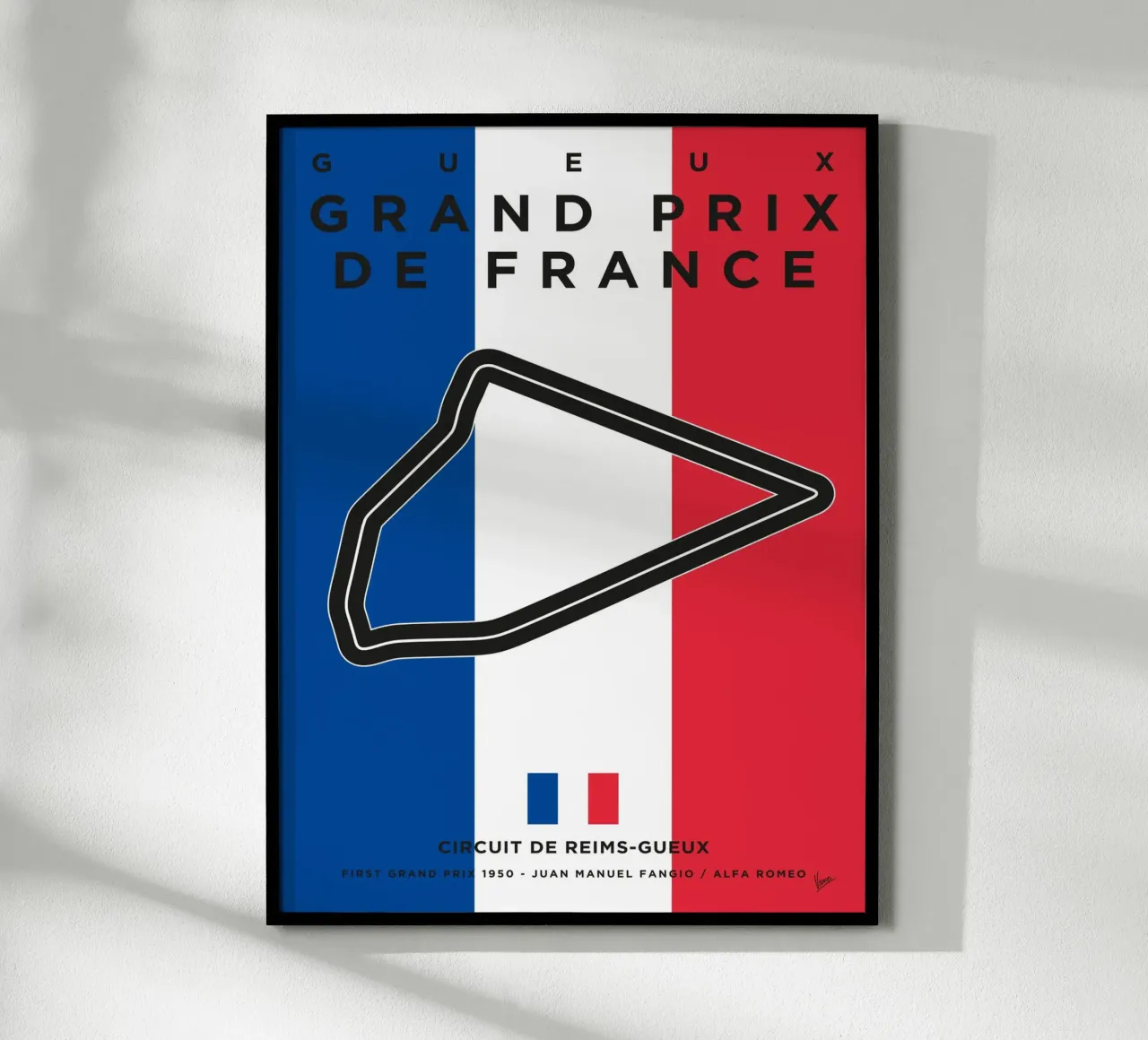 1950 F1 REIMS Race Track carta hahnemühle da Formula Art