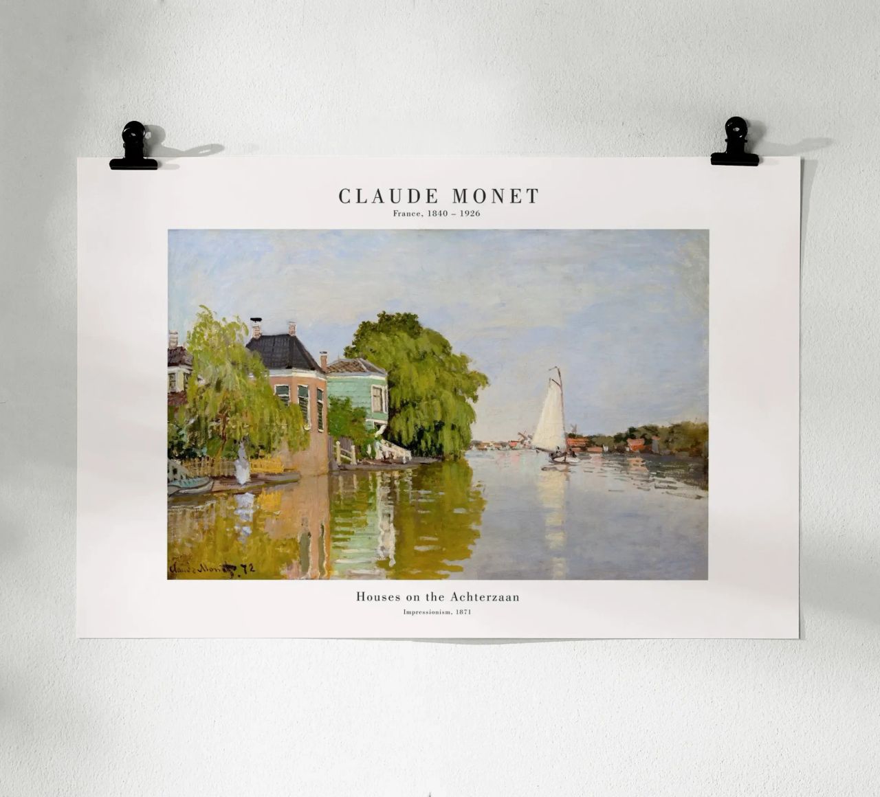 Claude Monet - Häuser an der Achterzaan Poster von Old Masters