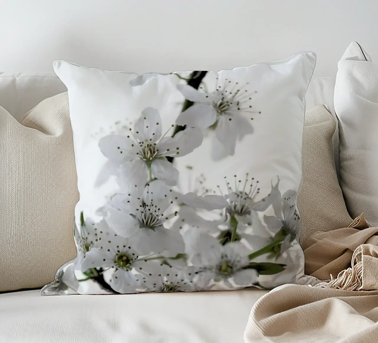 Cherry Flowers decorative cushion by Studio Nahili