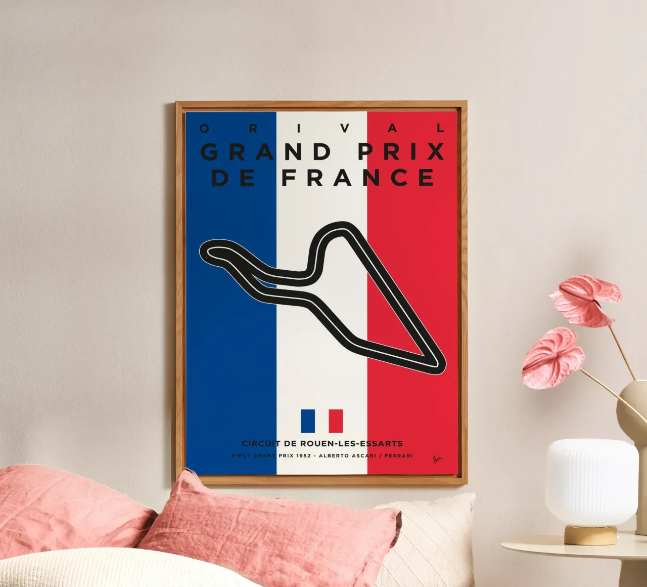 1952 F1 Rouen Race Track alluminio dibond da Formula Art