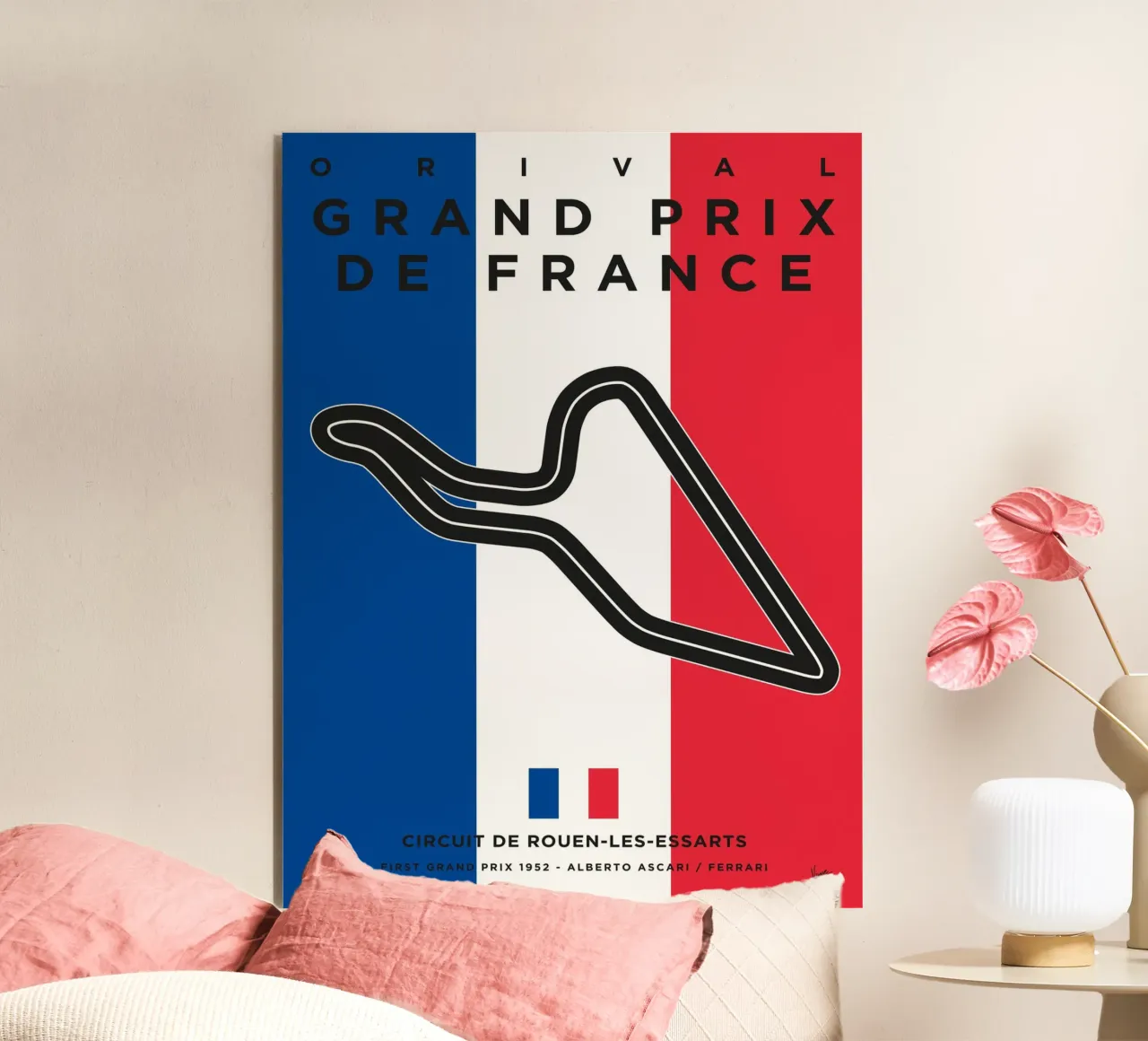 1952 F1 Rouen Race Track alluminio dibond da Formula Art