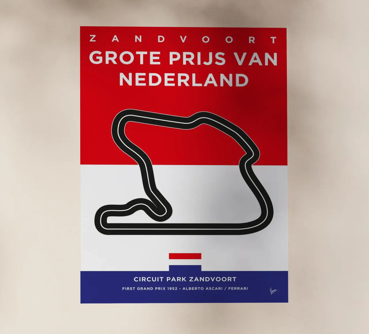 1952 F1 ZANDVOORT Race Track pellicola backlit da Formula Art