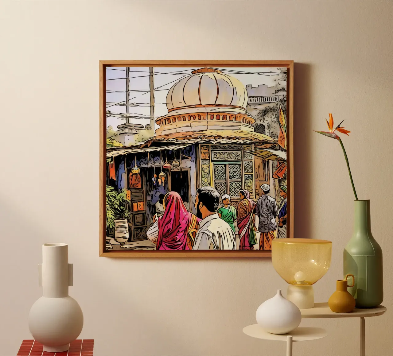 India, motif 2 canvas with Floater frame by ZAMART