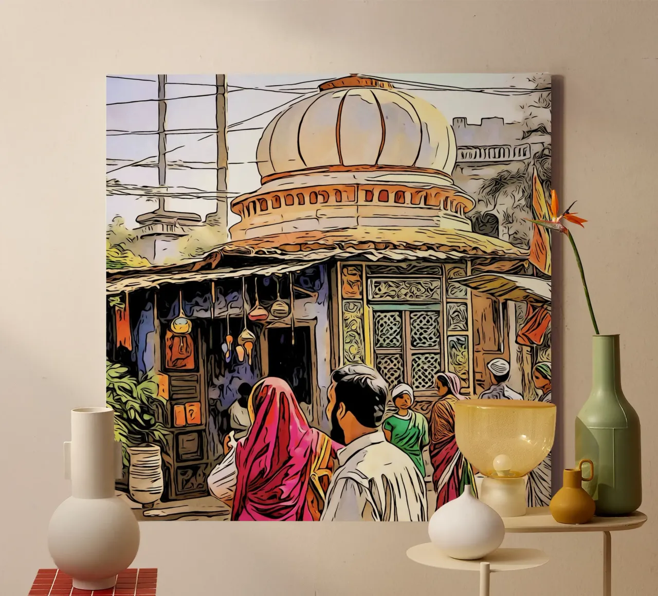 India, motif 2 canvas with Floater frame by ZAMART
