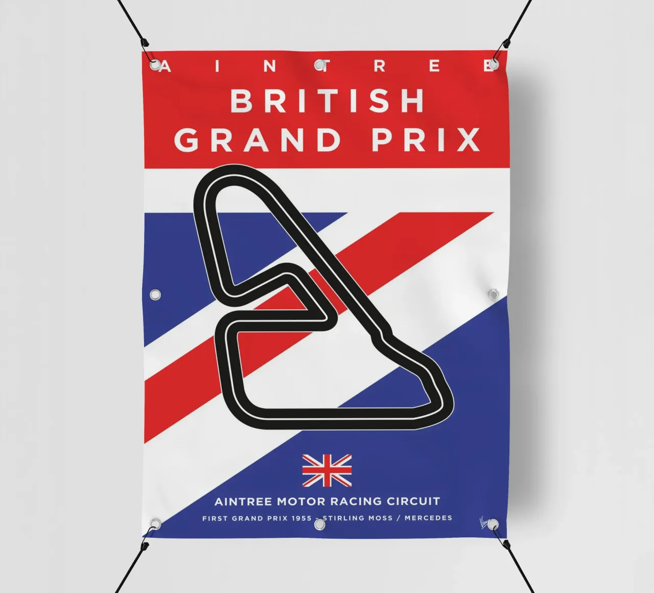 1955 F1 Aintree Race Track telo in pvc da Formula Art