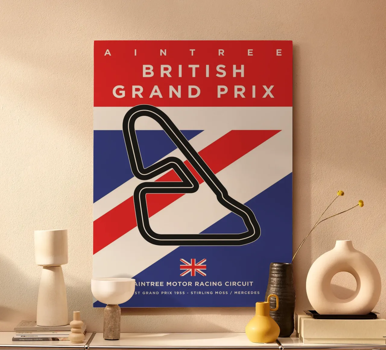 1955 F1 Aintree Race Track alluminio dibond da Formula Art