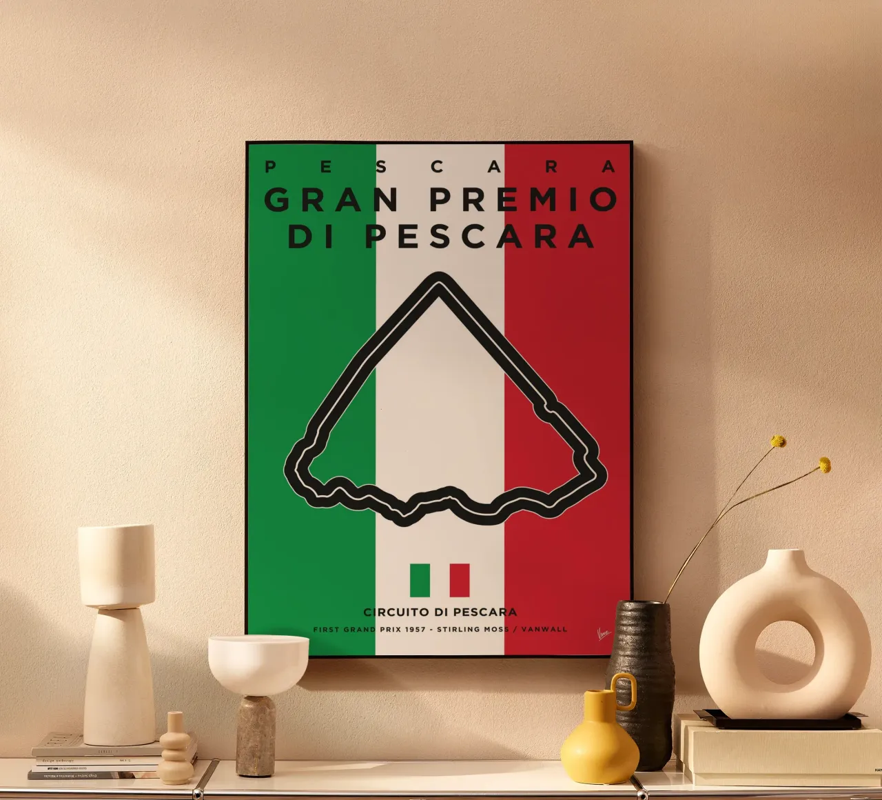 1957 F1 Pescara Race Track plexiglass da Formula Art