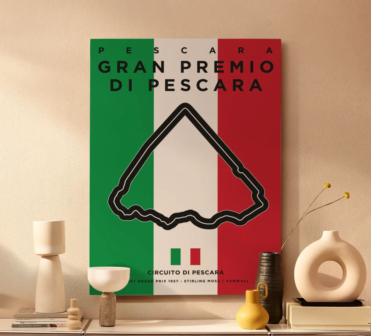 1957 F1 Pescara Race Track alluminio dibond da Formula Art