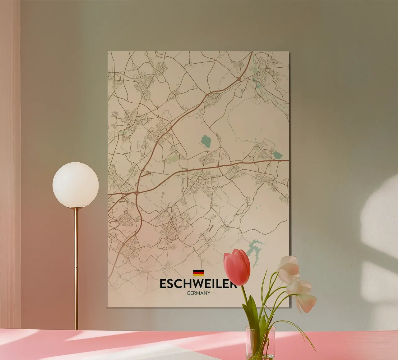 Eschweiler DE poster con telaio in legno da Jacob W MICKELSON