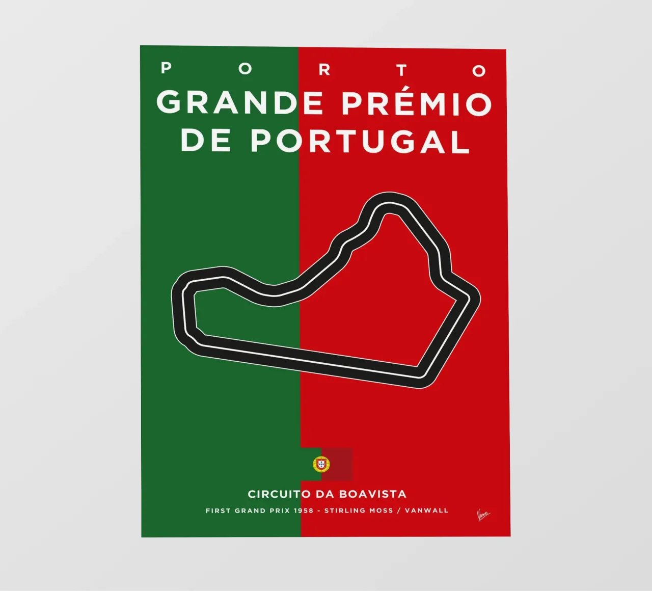 1958 F1 Boavista Race Track pellicola backlit da Formula Art