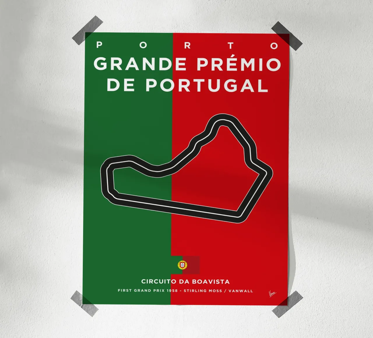 1958 F1 Boavista Race Track carta hahnemühle da Formula Art