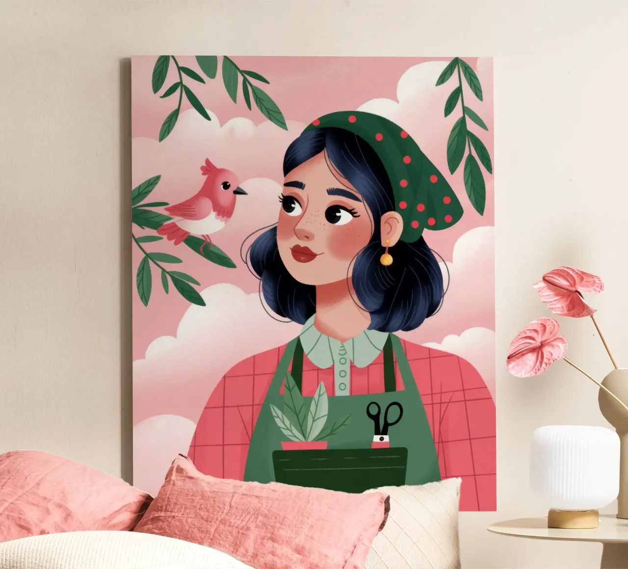 Grillige tuin knutselaar canvas met Baklijst van Atelier Tiga