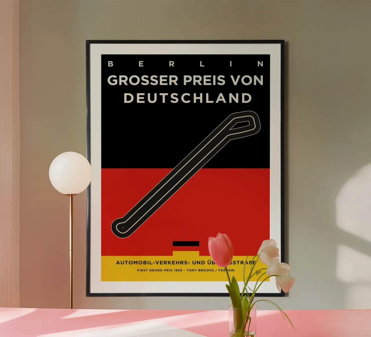 1959 F1 AVUS Race Track carta hahnemühle da Formula Art
