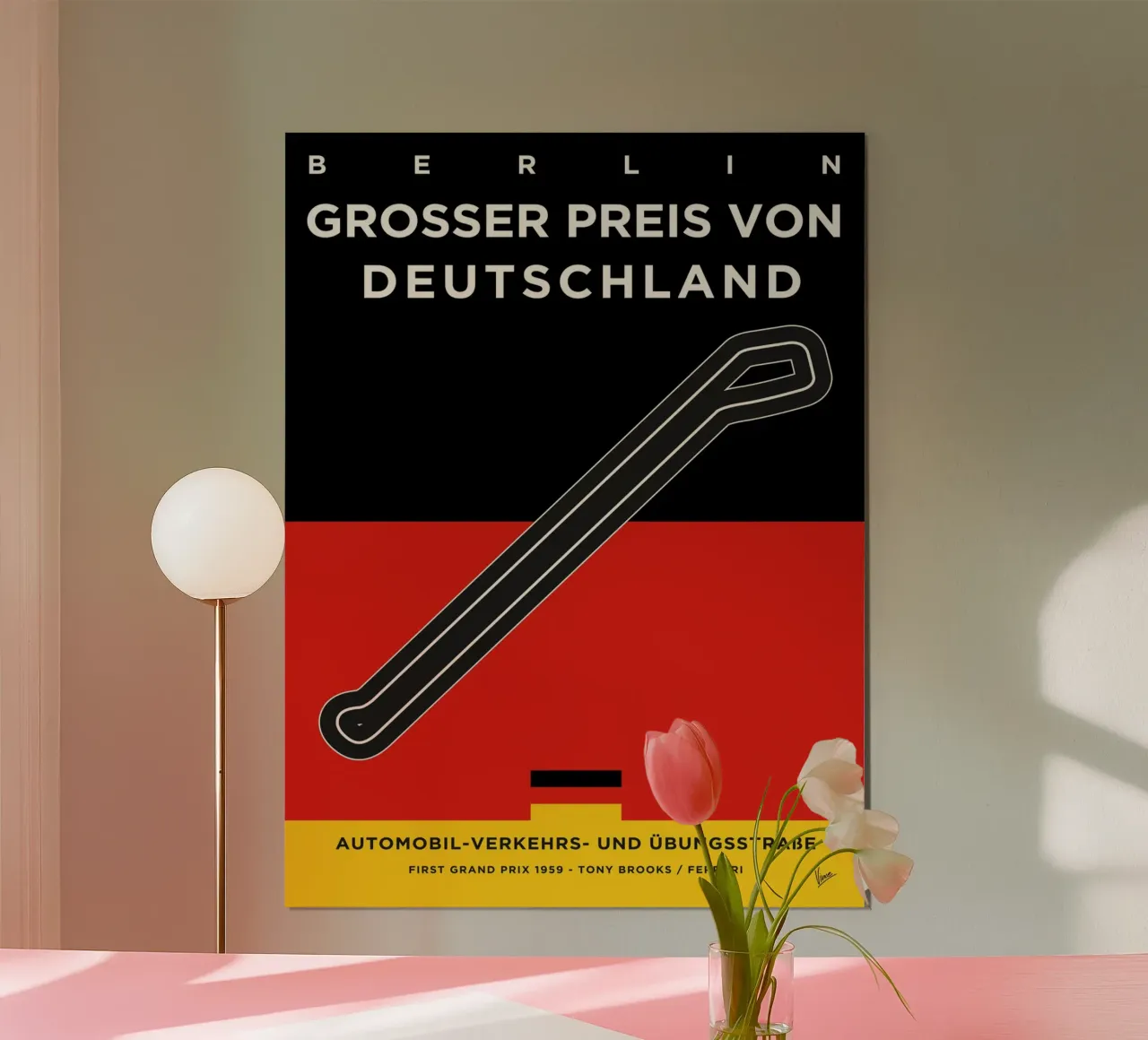 1959 F1 AVUS Race Track carta hahnemühle da Formula Art