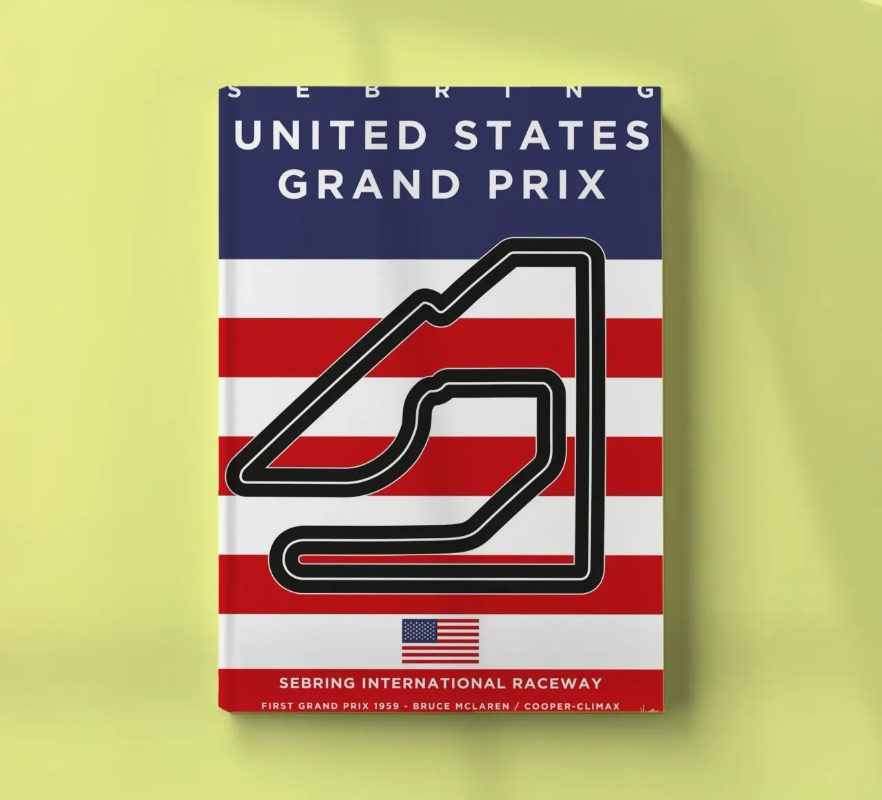 1959 F1 Sebring Race Track notebook by Formula Art