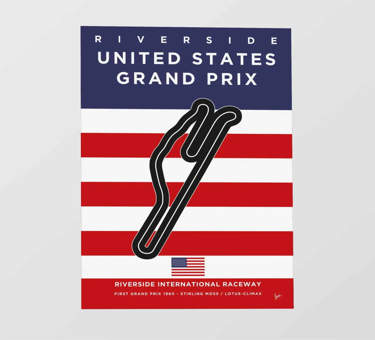 1960 F1 Riverside Race Track telo in pvc da Formula Art
