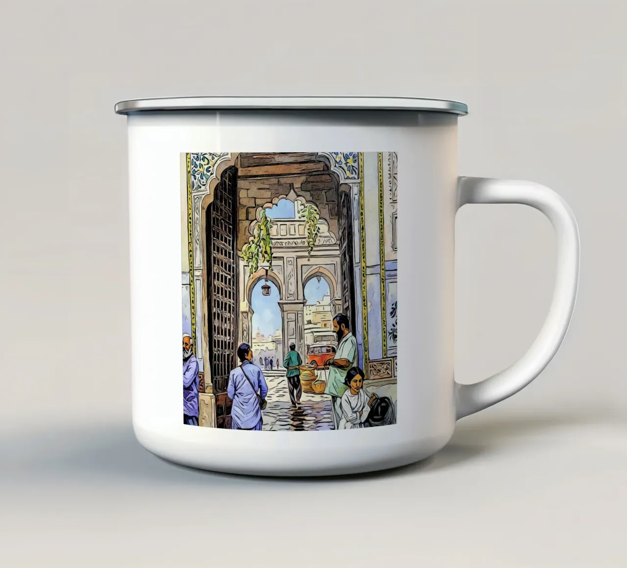 India, motivo 4 tazza in smalto da ZAMART