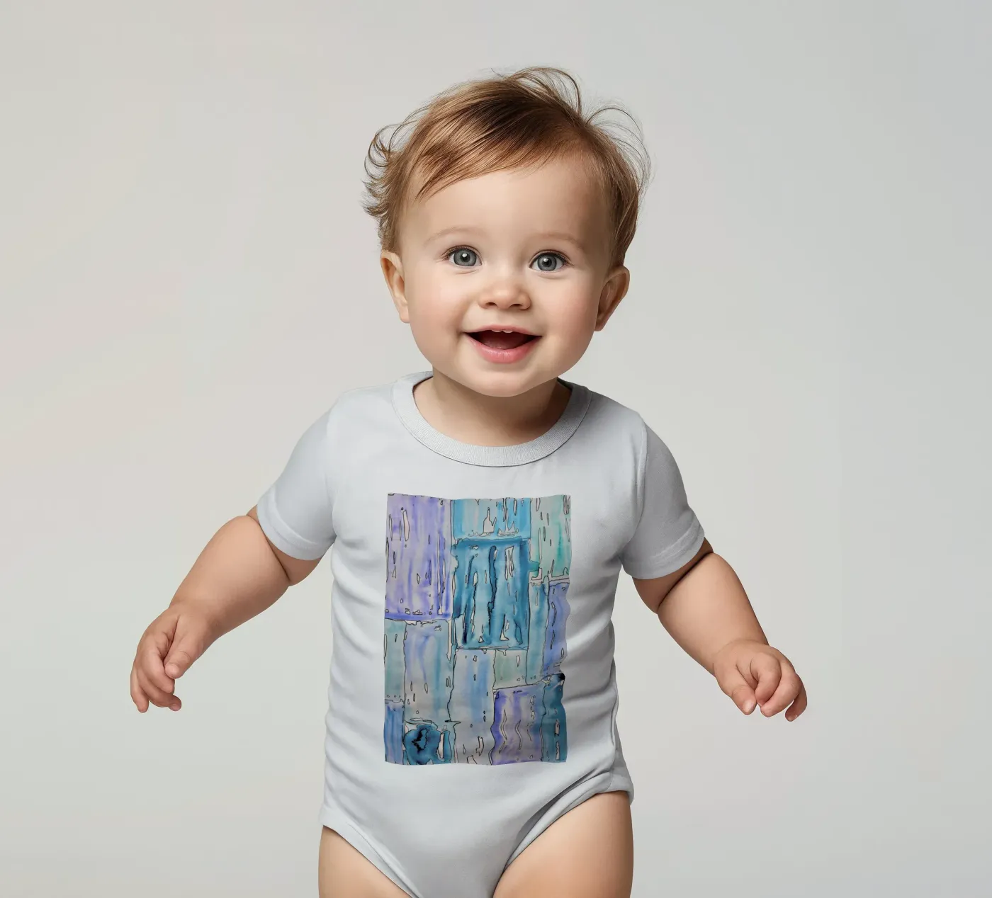 COLOUR-CODE BLUE body neonato maniche corte da FRITSCH&FRITSCH