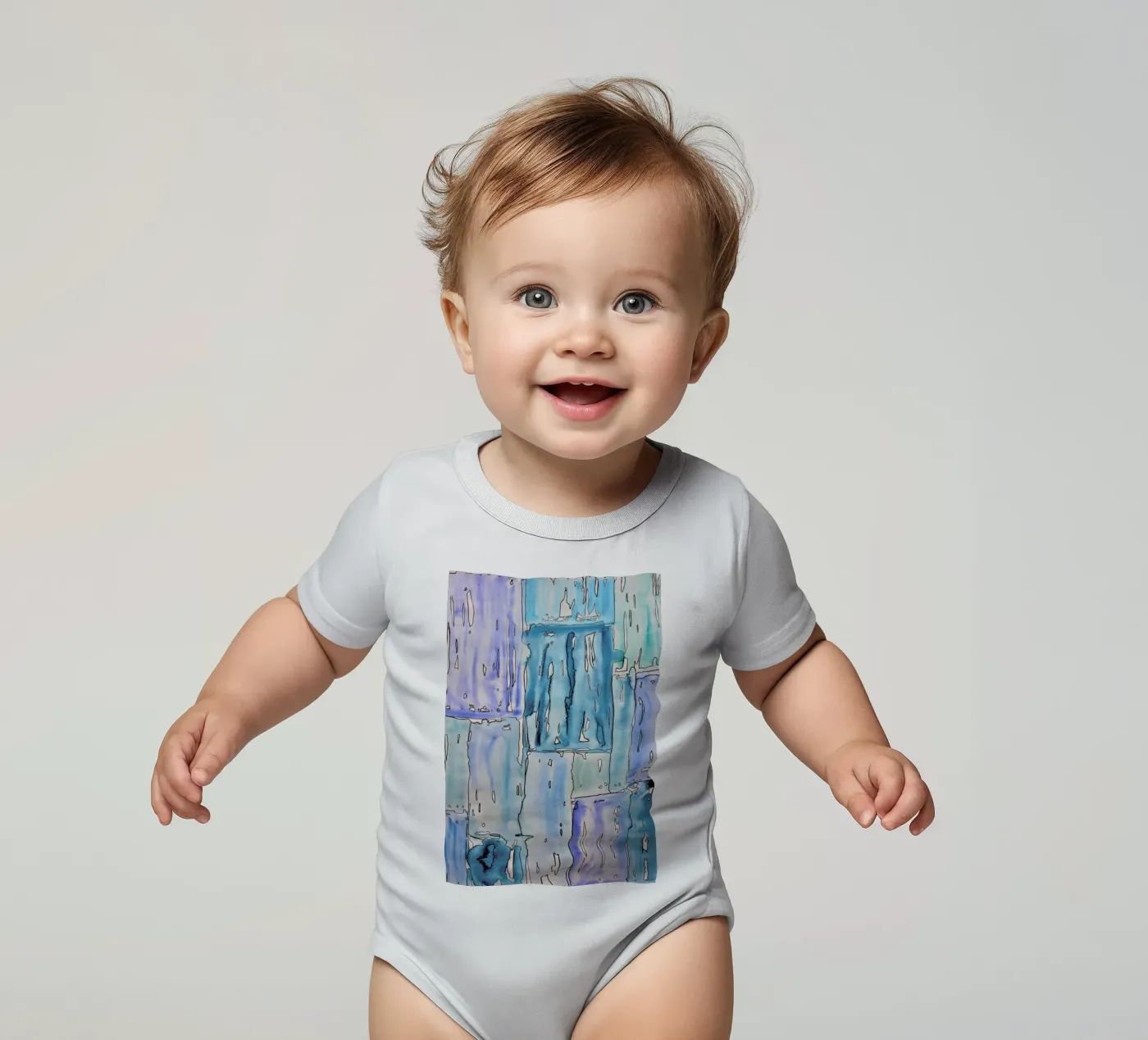 COLOUR-CODE BLUE body neonato maniche corte da FRITSCH&FRITSCH