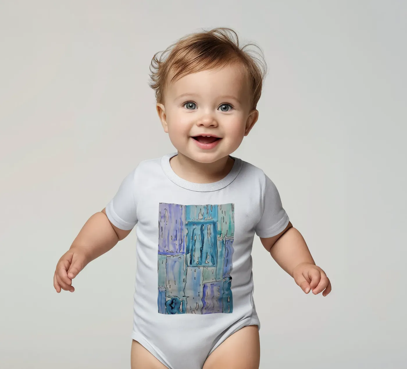COLOUR-CODE BLUE body neonato maniche corte da FRITSCH&FRITSCH