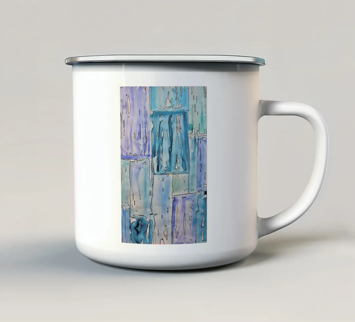 COLOUR-CODE BLUE emaille mok van FRITSCH&FRITSCH