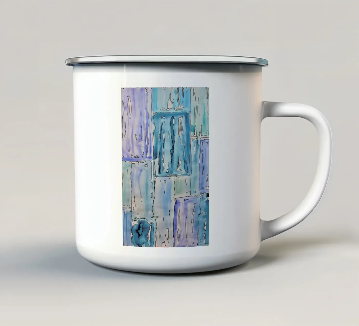 COLOUR-CODE BLUE enamel mug by FRITSCH&FRITSCH