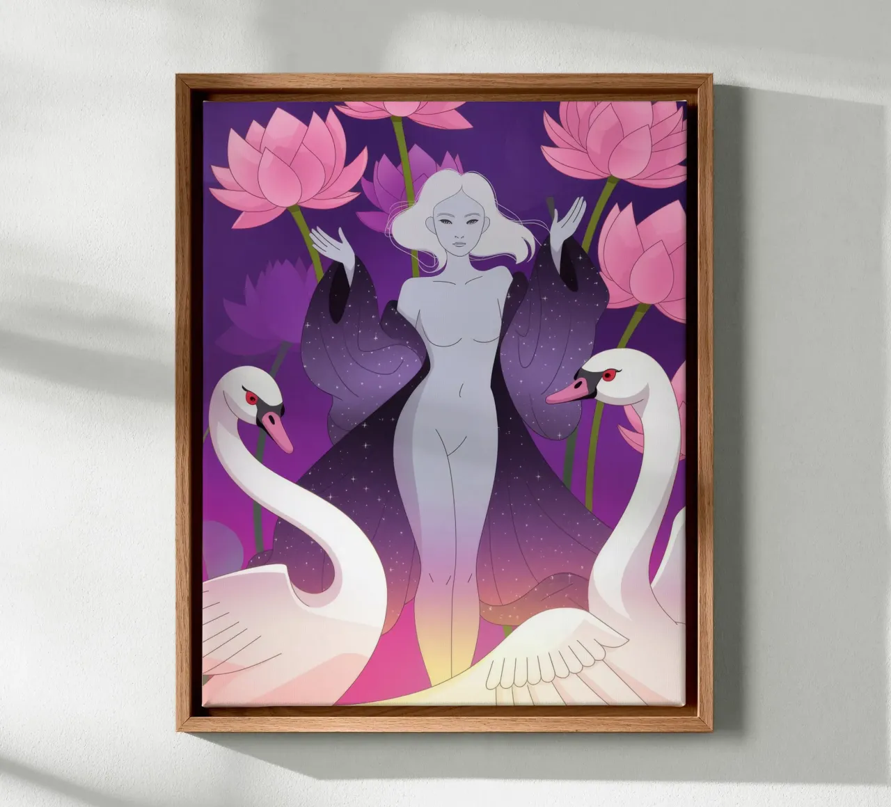Ballet van de Hemelse Zwaan canvas met Baklijst van Atelier Tiga