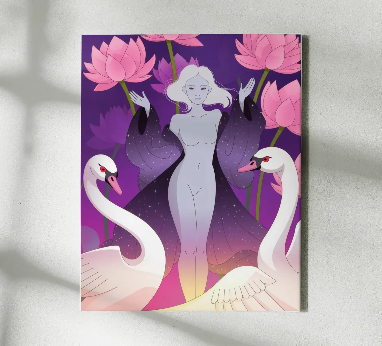 Ballet van de Hemelse Zwaan canvas met Baklijst van Atelier Tiga