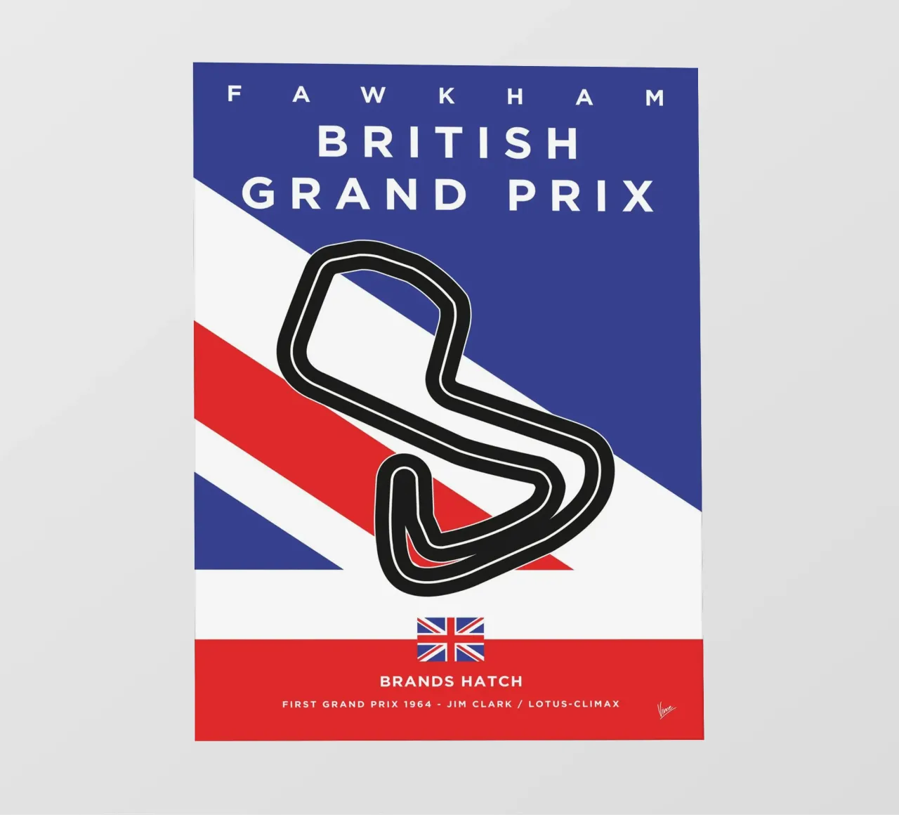 1964 F1 Brands Hatch Race Track telo in pvc da Formula Art
