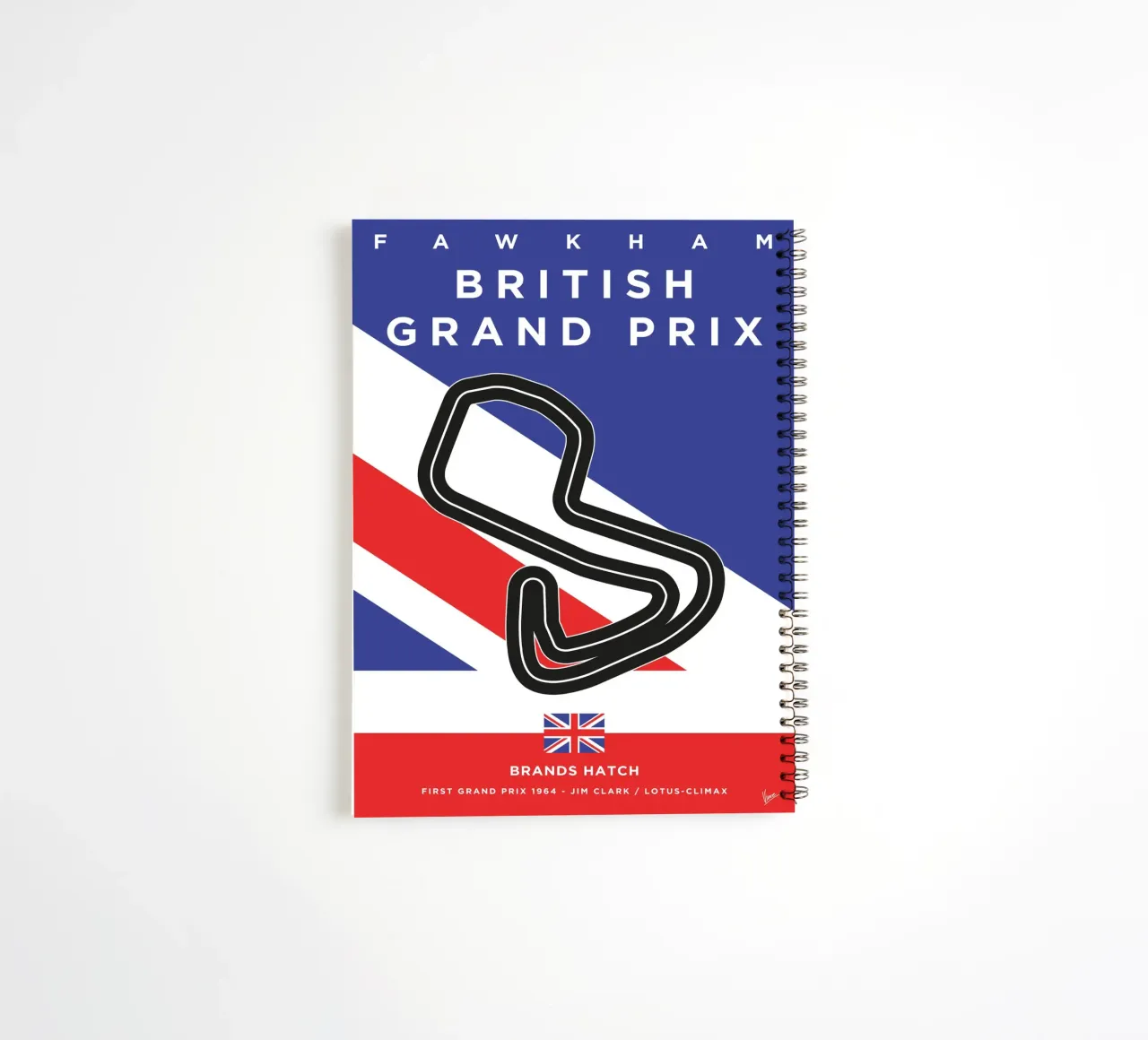 1964 F1 Brands Hatch Race Track diario ad anelli da Formula Art