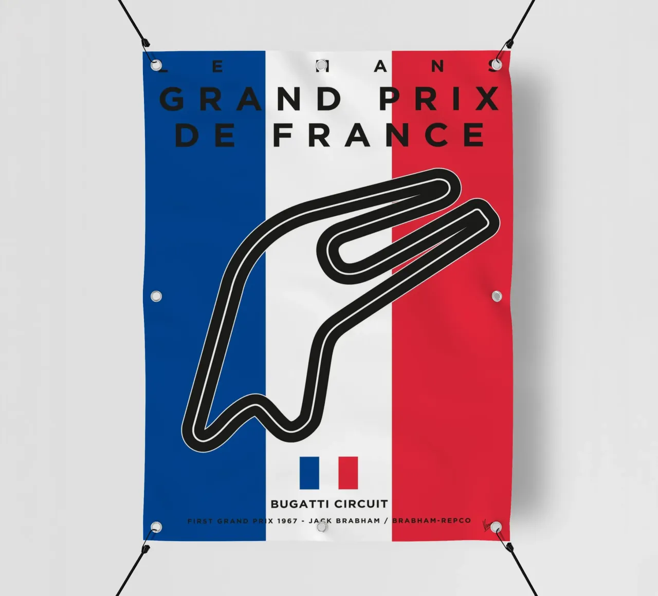 1967 F1 Le Mans Race Track telo in pvc da Formula Art
