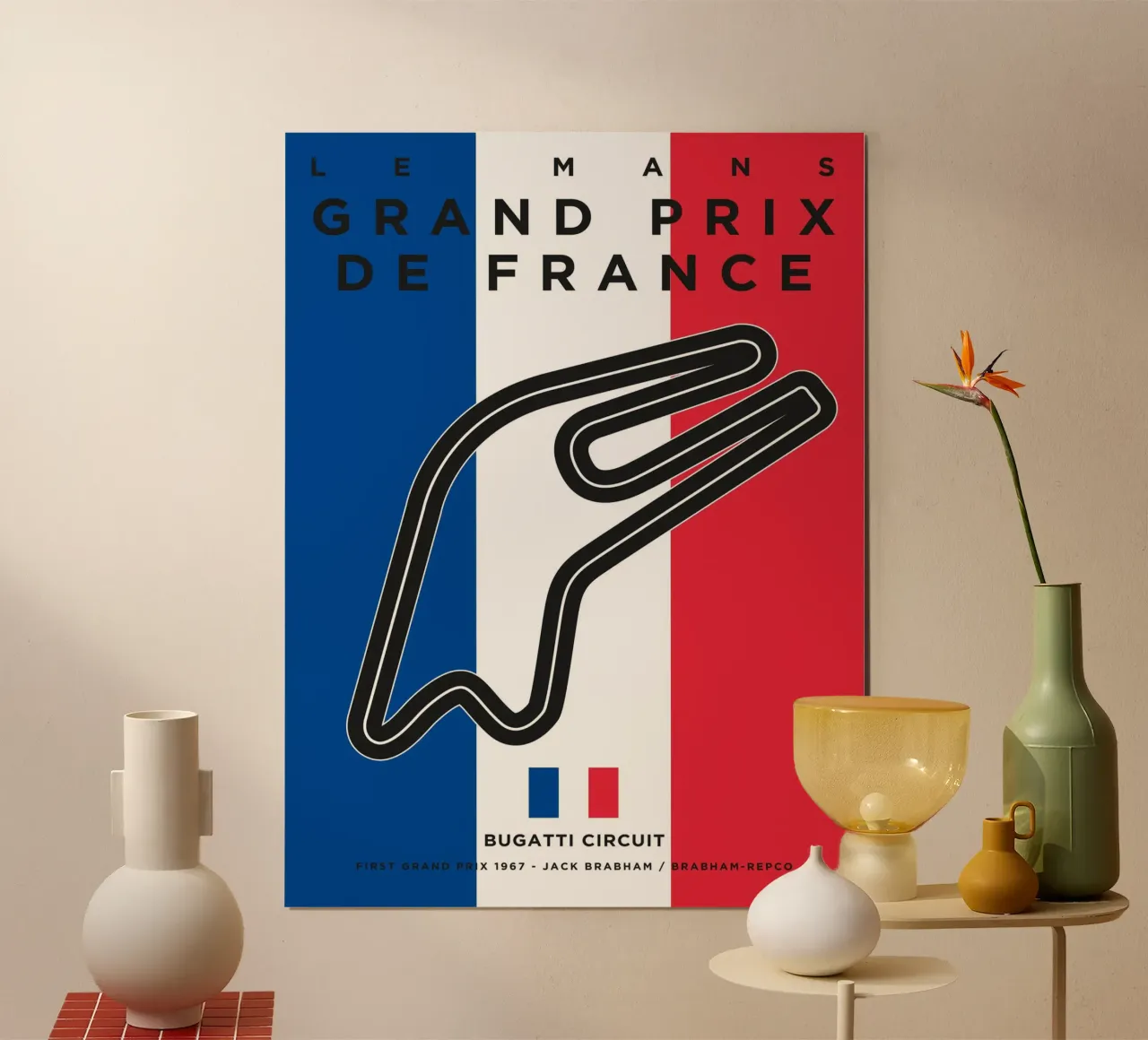 1967 F1 Le Mans Race Track carta hahnemühle da Formula Art