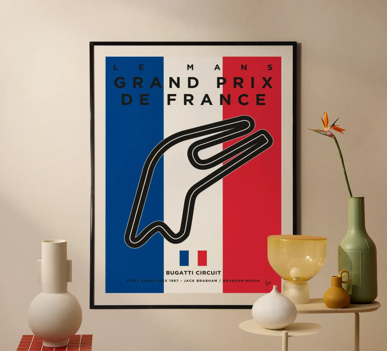 1967 F1 Le Mans Race Track carta hahnemühle da Formula Art