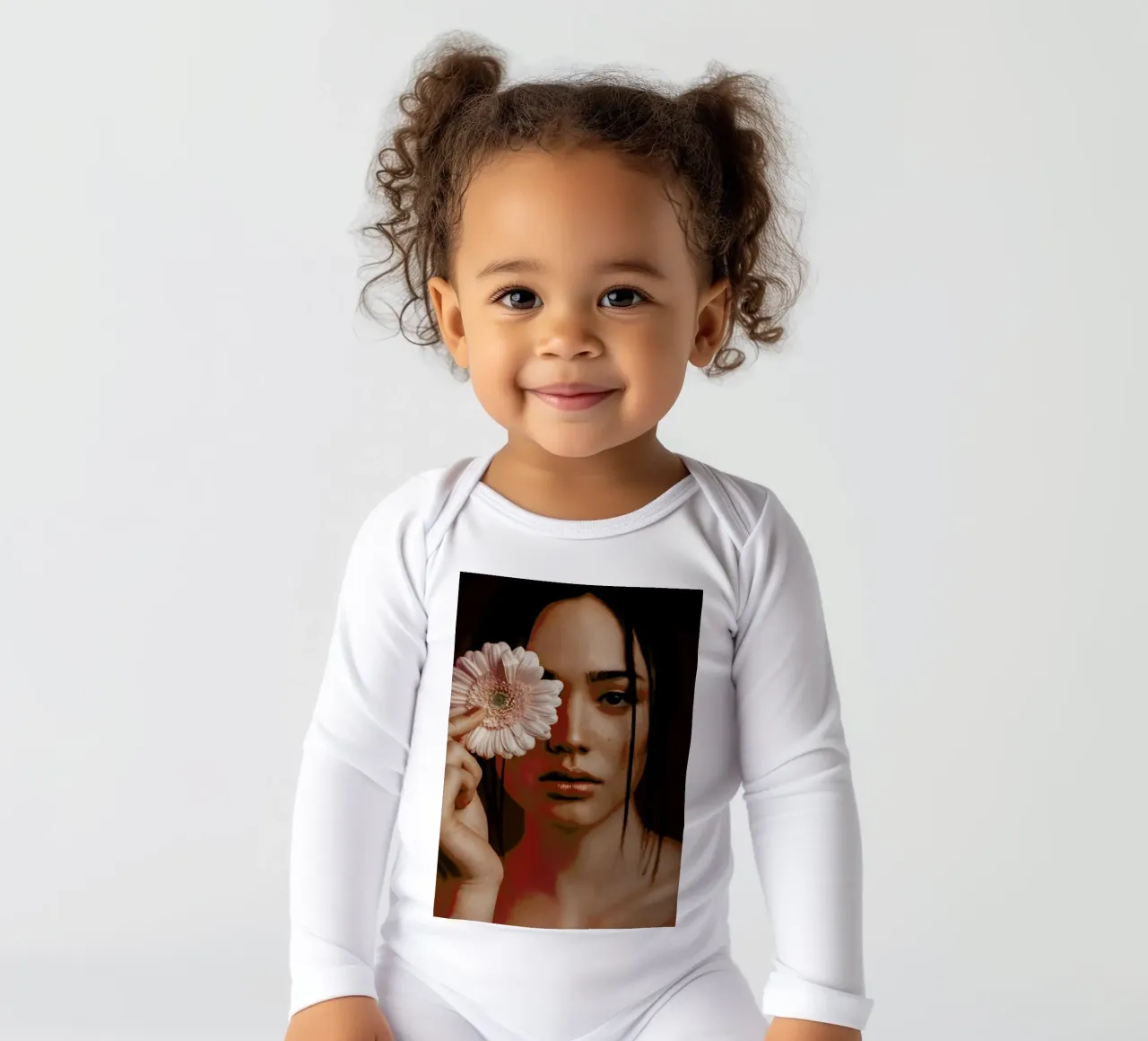 Flower II long-sleeve baby romper by Sebastian Hilgetag