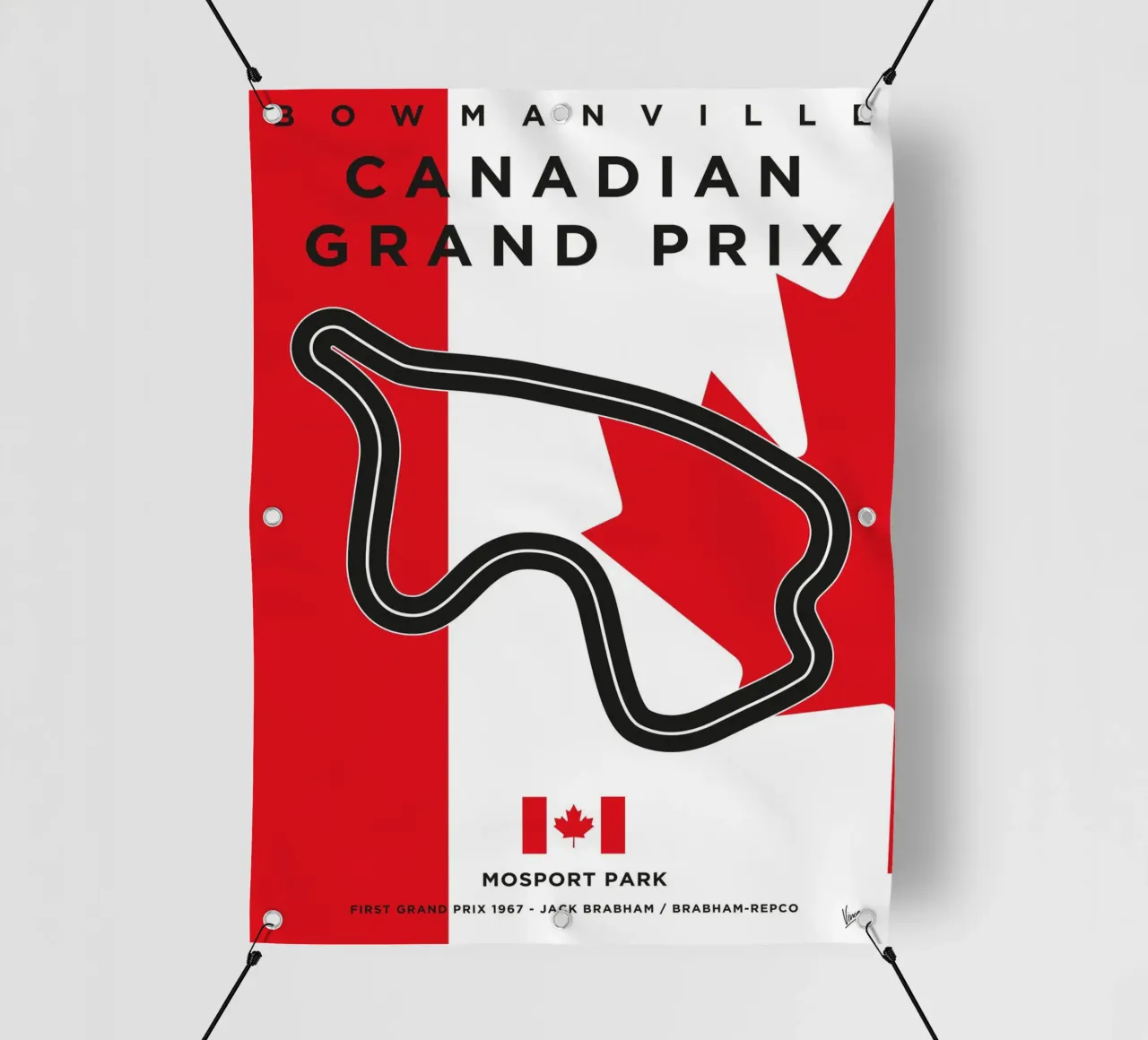 1967 F1 Mosport Park Race Track telo in pvc da Formula Art