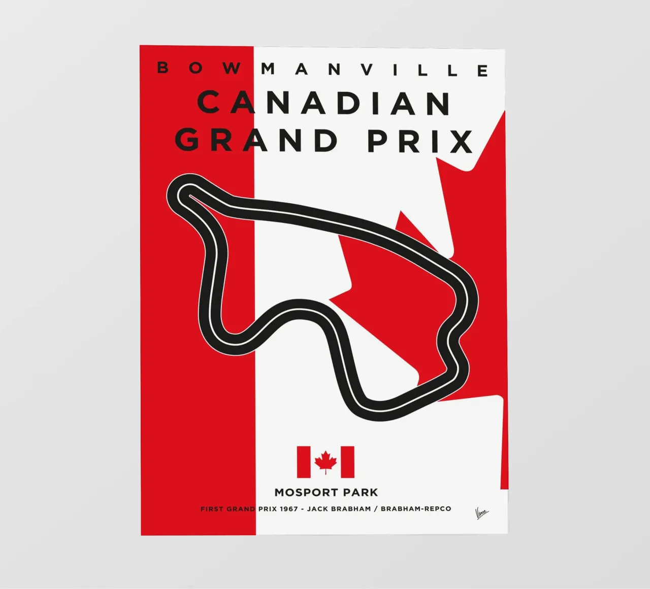 1967 F1 Mosport Park Race Track telo in pvc da Formula Art