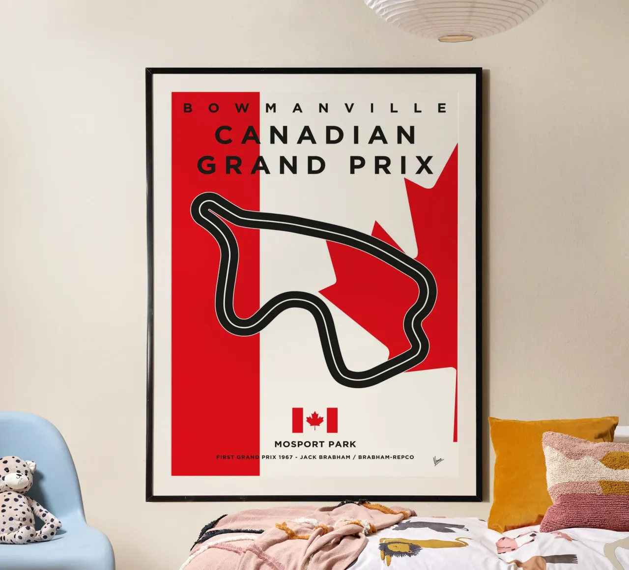 1967 F1 Mosport Park Race Track carta hahnemühle da Formula Art