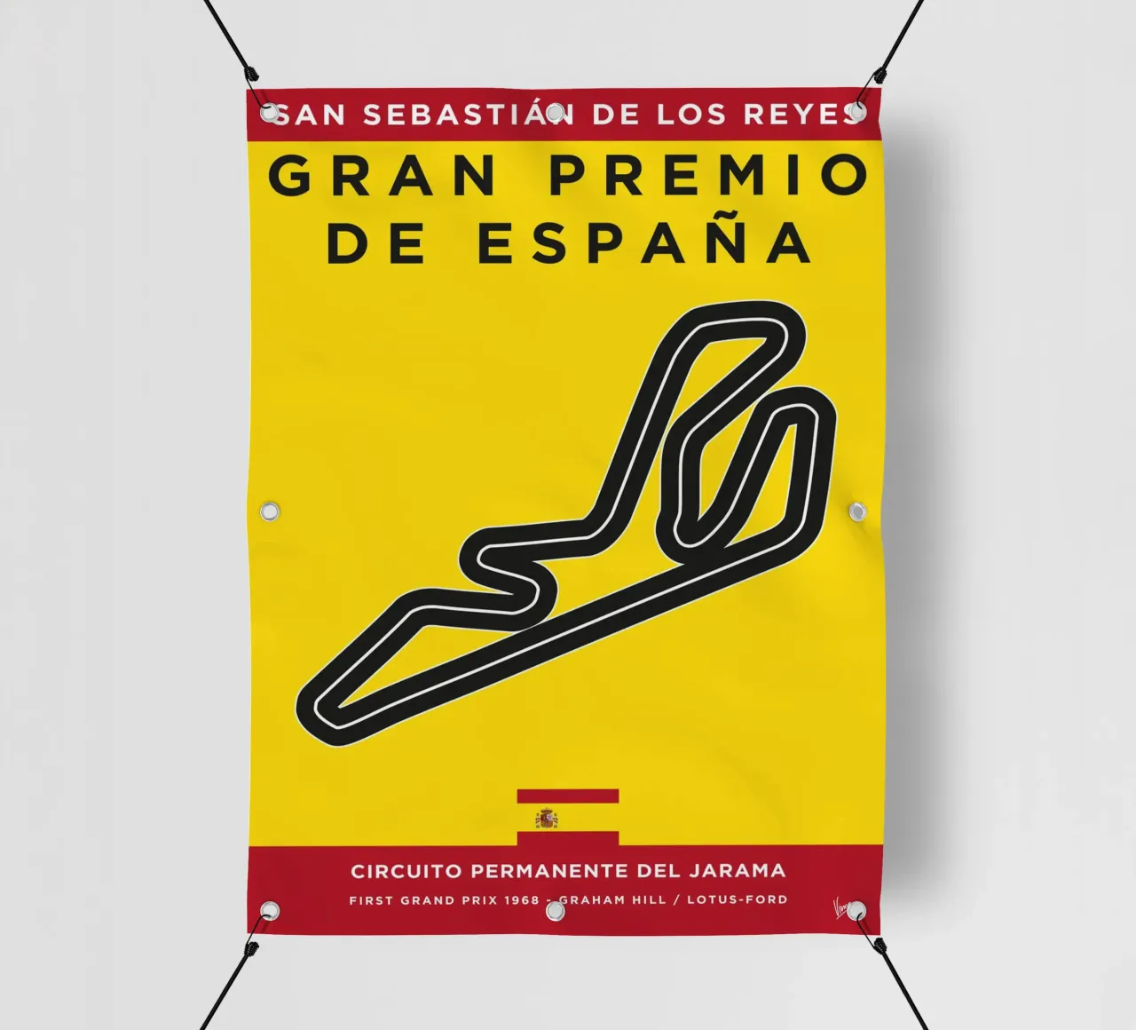 1968 F1 JARAMA Race Track telo in pvc da Formula Art