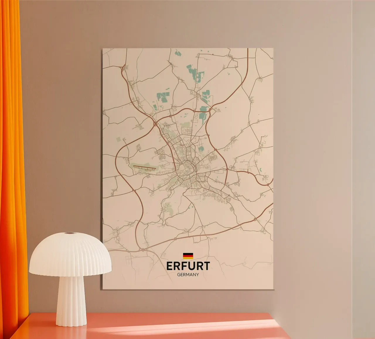 Erfurt DE poster avec cadre en bois de Jacob W MICKELSON